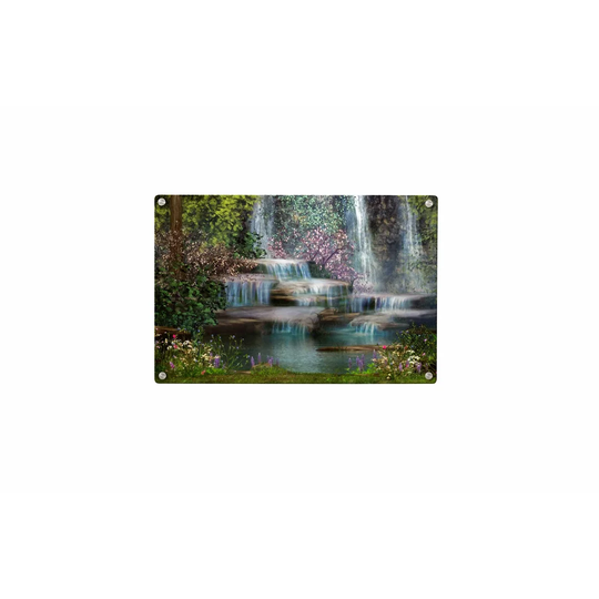 Waterfall Painting Magnetic Wall Mounted Photo Memo Board