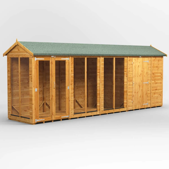 18X4 Power Apex Summerhouse Combi Including 6Ft Side Store