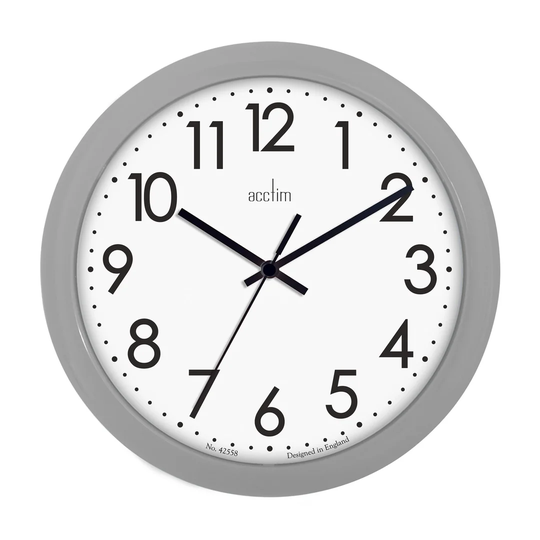 Abingdon 25.5cm Wall Clock with Quartz Movement Grey