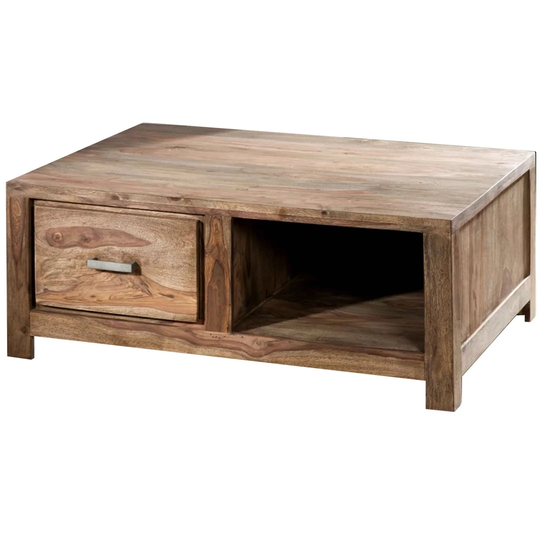 Buddha Solid Wood Coffee Table with Storage
