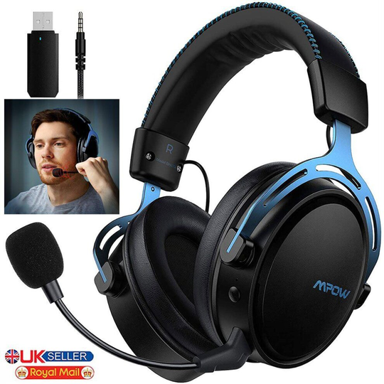 (Blue) Mpow Air Wireless Gaming Headphones Silver Or Blue