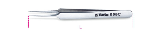Beta Tools 999C Acid/Magnetic Resistant Ext Slim Straight Spring Tweezers 110mm