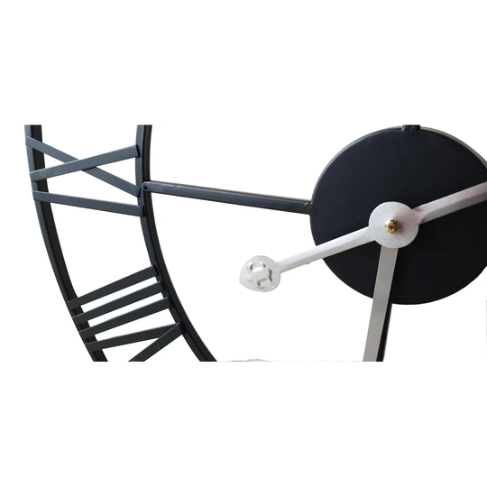 60Cm Metal Skeleton Clock- Black And Gold