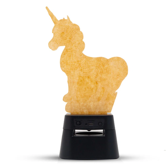 Aquarius 3d Colour Changing Hologram Desk Lamp With Bluetooth Speaker, Unicorn