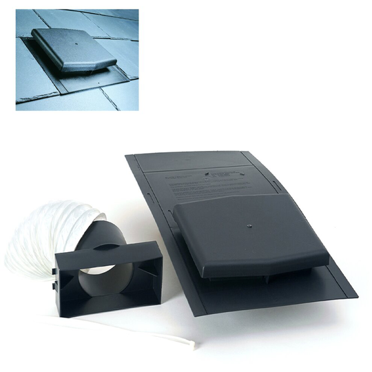 10K Slate Roof Tile Vent & Adapter Kit for Extractor fans, Soil Pipes