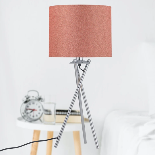 Valleyview 56Cm Chrome Tripod Table Lamp Set