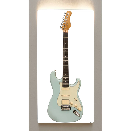 Backlight wall art, M99 Guitar, metal motif, 60 x 120cm, on a magnetic board