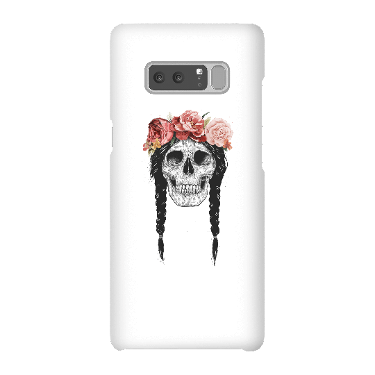 Balazs Solti Skull And Flowers Phone Case for iPhone and Android - Samsung Note 8 - Snap Case - Gloss