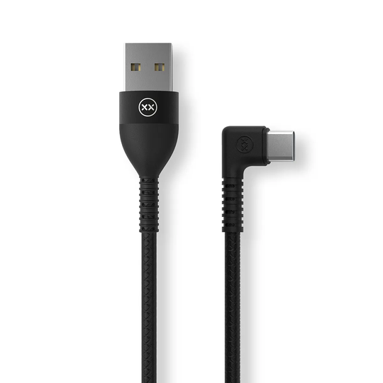 MIXX 90 Degree Right Angle Type C to USB Cable 1.2m - Black