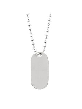 Say It With Diamonds Men's Personalised Edit Tag Necklace - Free Engraving of up to 25 Letters, Silver, Men