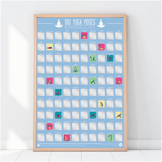 100 Yoga Poses Bucket List Scratch Poster