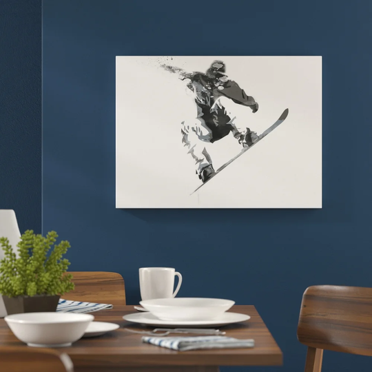 'Snowboarder Snowboarding' Graphic Art Print Poster