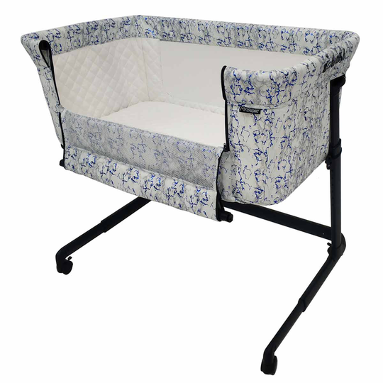 My Babiie Dani Dyer Metallic Navy Marble Bedside Crib