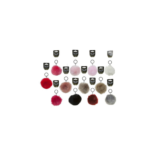 Pom Pom Keychaing - Faux Fur Charm Bag Fluffy Soft Keychain Ring Mobile Phone - pom faux fur charm bag fluffy soft keychain ring mobile phone