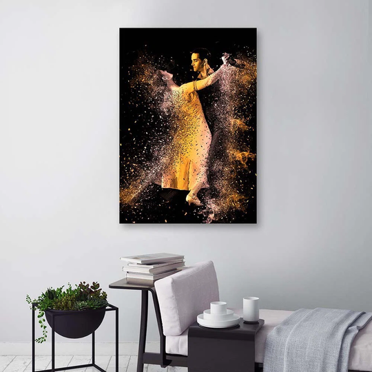 Canvas Print Couple Dancing Gold
