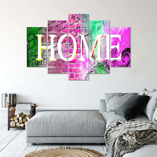 Canvas Print Home Wall Inscription Coloured