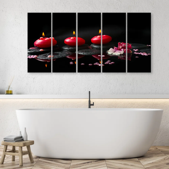 Canvas Print Stones Zen Spa Candles