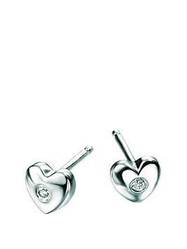 D For Diamond Diamond Set Children'S Heart Earrings
