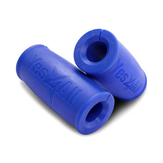 Yes4All Thick Bar Grips / Thick Grips for Barbell, Weight Lifting, Body Building Training - Thick Bar Adapter / Barbell Grips (Blue, Set of 2)