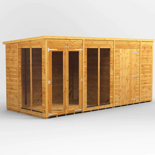 14X6 Power Pent Summerhouse Combi Including 6Ft Side Store