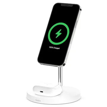 Belkin BoostCharge Pro 2-in-1 Wireless Charger Stand - White