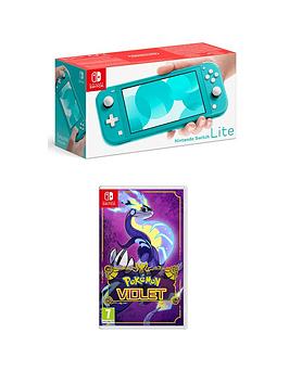Nintendo Switch Lite Turquoise Console With &Amp; Pokemon Violet