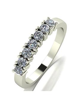 Love DIAMOND 9ct White Gold 0.50ct Diamond Eternity Ring, White Gold, Size J, Women