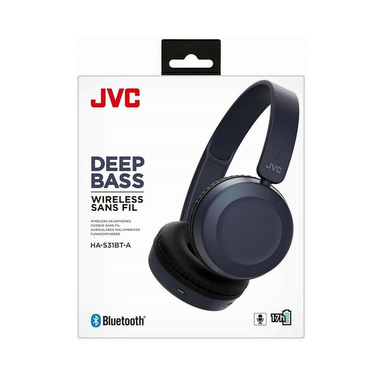 JVC HA-S31BT-A Deep Bass Wireless Sans Fil Headphones BLUE