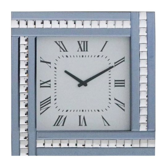 Beaufays Crystal Mirrored Silent Wall Clock