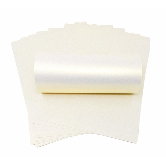 20 x A4 White With Gold Shimmer Pearlescent Shimmer Paper 120gsm Double Sided Suitable for Inkjet and Laser Printers