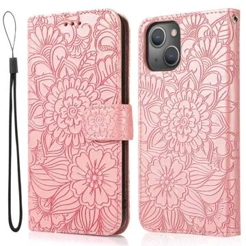 Flowers iPhone 14 Plus Wallet Case - Pink