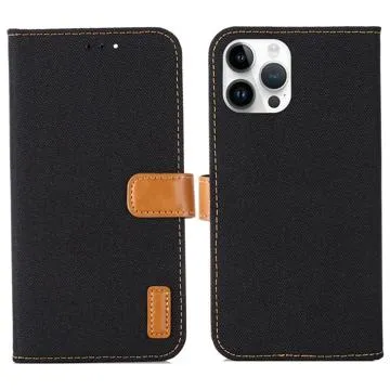 Jeans Series iPhone 14 Pro Max Wallet Case - Black