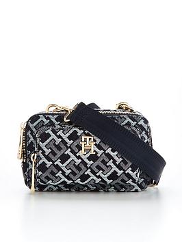 Tommy Hilfiger Iconic Camera Denim Bag - Black, Black, Women