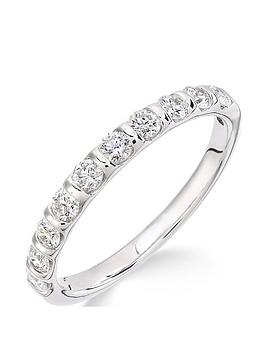 Love DIAMOND 9ct White Gold 50 Points of Diamond Eternity Ring, One Colour, Size K, Women