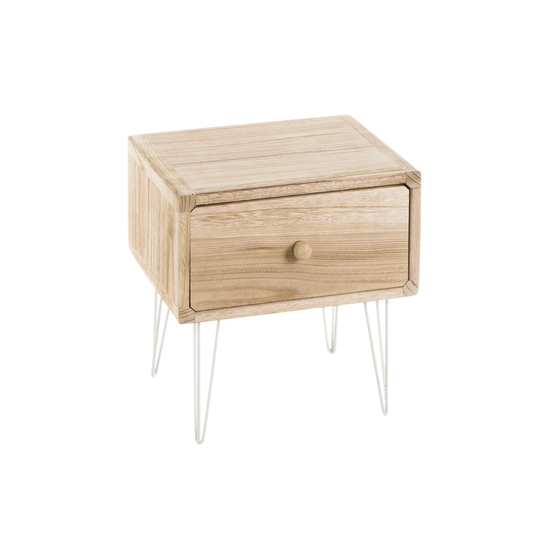 Amor 1-Drawer Natural Color Bedside Table