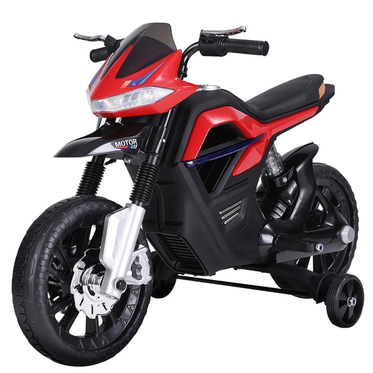 Reiten Kids Ride On Motorcycle 6V with Brake Lights & Music - Red