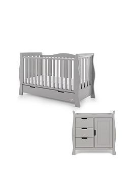 Obaby Stamford Luxe 2-Piece Nursery Furniture Room Set - Taupe Grey