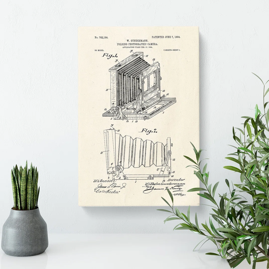 Camera Patent - Wrapped Canvas Drawing