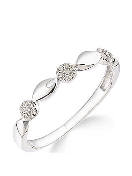 Love Diamond 9Ct White Gold 10 Point Diamond Commitment Ring