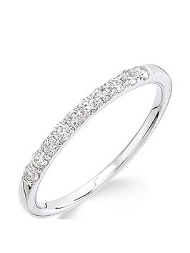 Love DIAMOND 9ct White Gold 25 Point Micro Setting Eternity Ring, One Colour, Size J, Women