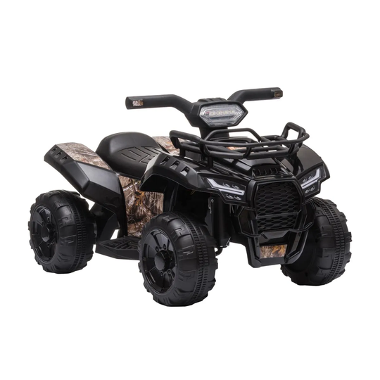 Reiten Kids Ride-on Four Wheeler ATV Car with Real Working Headlights - Black
