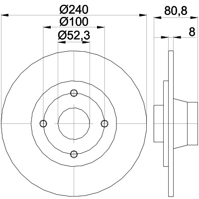 Mintex MDC1762 Pair Of Solid rear Brake Disc
