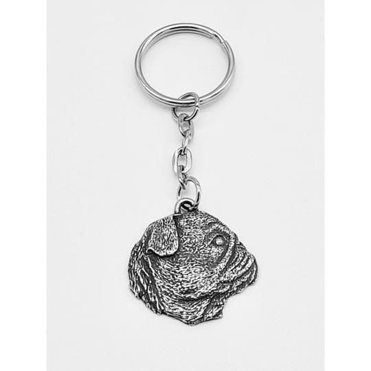 Pewter PUG Dog Keyring, custom Handcrafted metal Premium Gift keychain