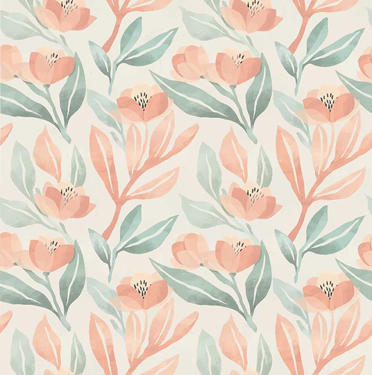 Walllpaper Roll 312X219cm Mural Decoration Kitchen Livingroom Bedroom Wallpaper Material With Print - Peach Flowers Light Floral Illustration