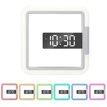 Square Digital Alarm Clock with 7 Light Colors TS-S28