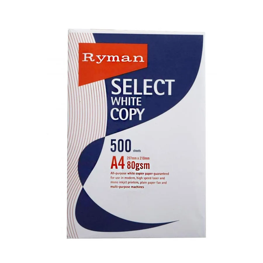 Ryman Select A4 80gsm White Paper - 500 Pack