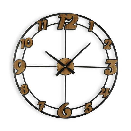 WALL CLOCK No Round Metal Vintage