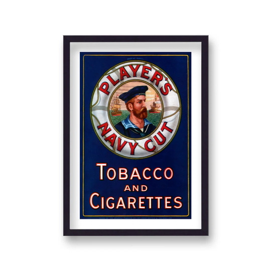 Vintage Advertising Print Players Navy Cut Tobacco & Cigarettes With Border