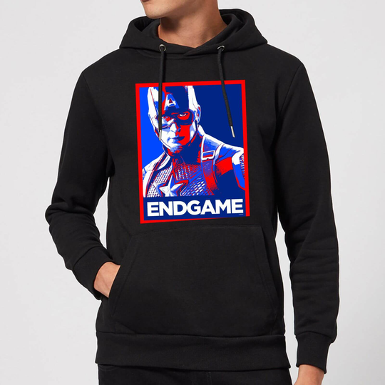 Avengers Endgame Captain America Poster Hoodie - Black - XL