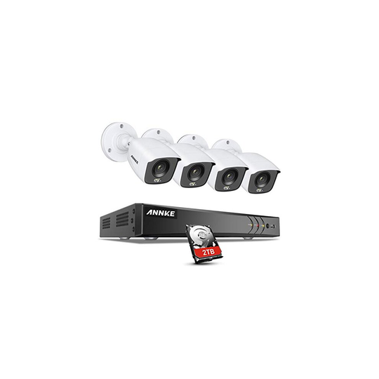 ANNKE FC800 4K UHD Security Camera System w/Full Color Night Vision, 8CH H.265+ CCTV DVR 2TB HDD with 4pcs Weatherproof Surveillance Cameras, for Home